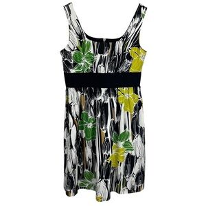 Sangria Floral Dress Sz 10 Black Multicolour Sleeveless Cocktail Wedding EUC